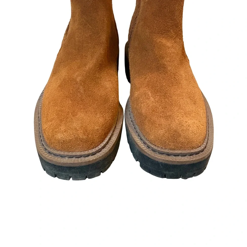 Sam Edelman‎ Laguna Kids Suede Leather Chelsea Boots Ginger Brown Lug Sole 1Y